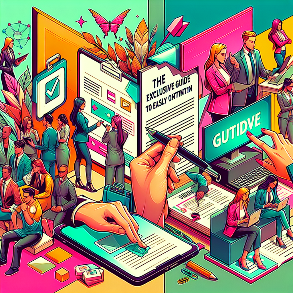 Create a vibrant and colorful digital illustration in the style of semi-realistic comic books. The theme is 'The Exclusive Guide to Easily Obtaining ITIN'. Please depict a diverse and expressive group of individuals engaging with the process. Include an assortment of relevant props such as forms, computer devices, and guidebooks, emphasizing the theme. Construct the image with a clear composition and an engaging style reminiscent of editorials.
